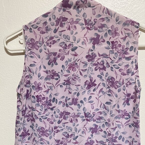 AMANDA SMITH Pure Silk LADIES FLORAL/SLEEVELESS Size PS Tops/PREOWNED - Picture 2 of 8